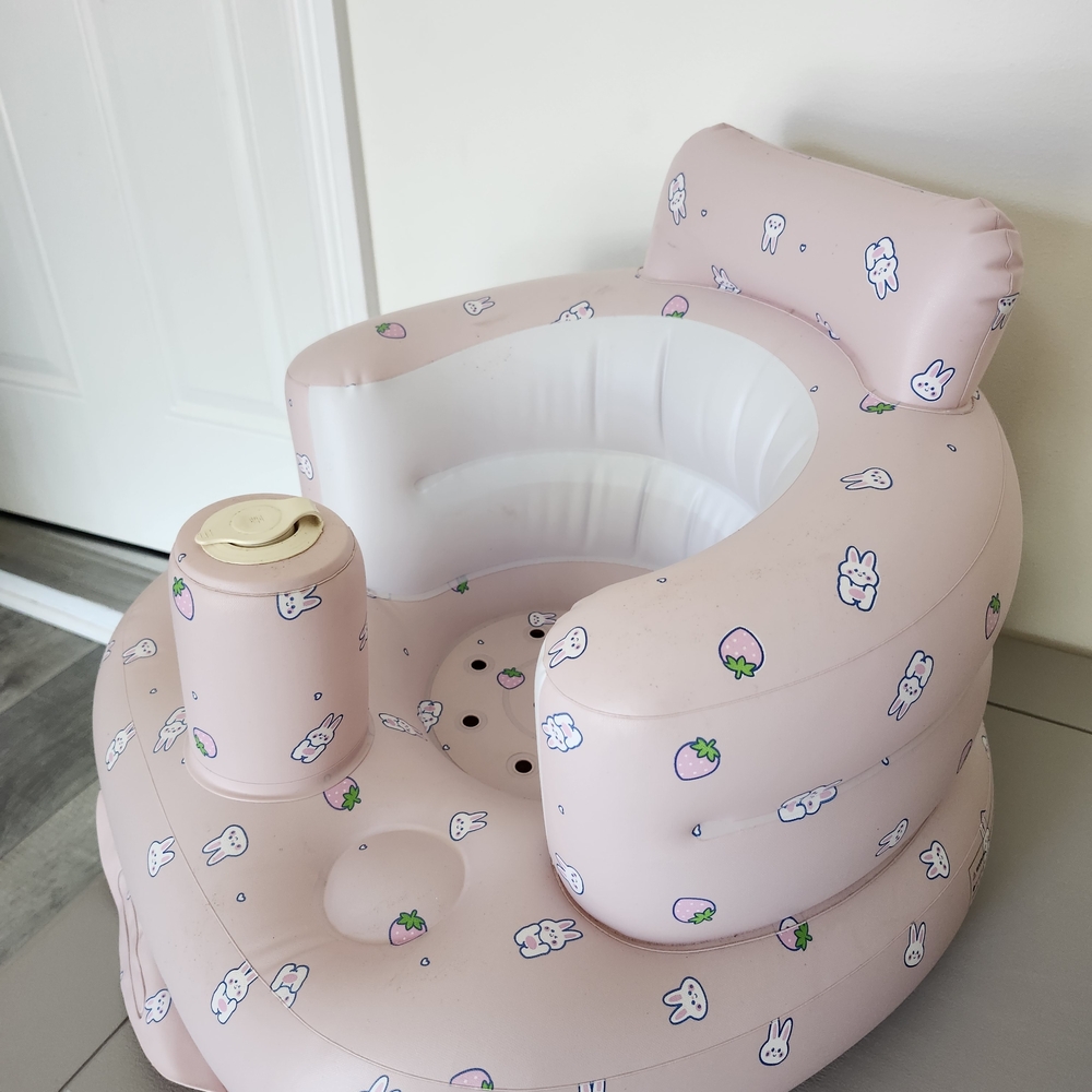 Pink Inflatable Baby Seat with Headrest